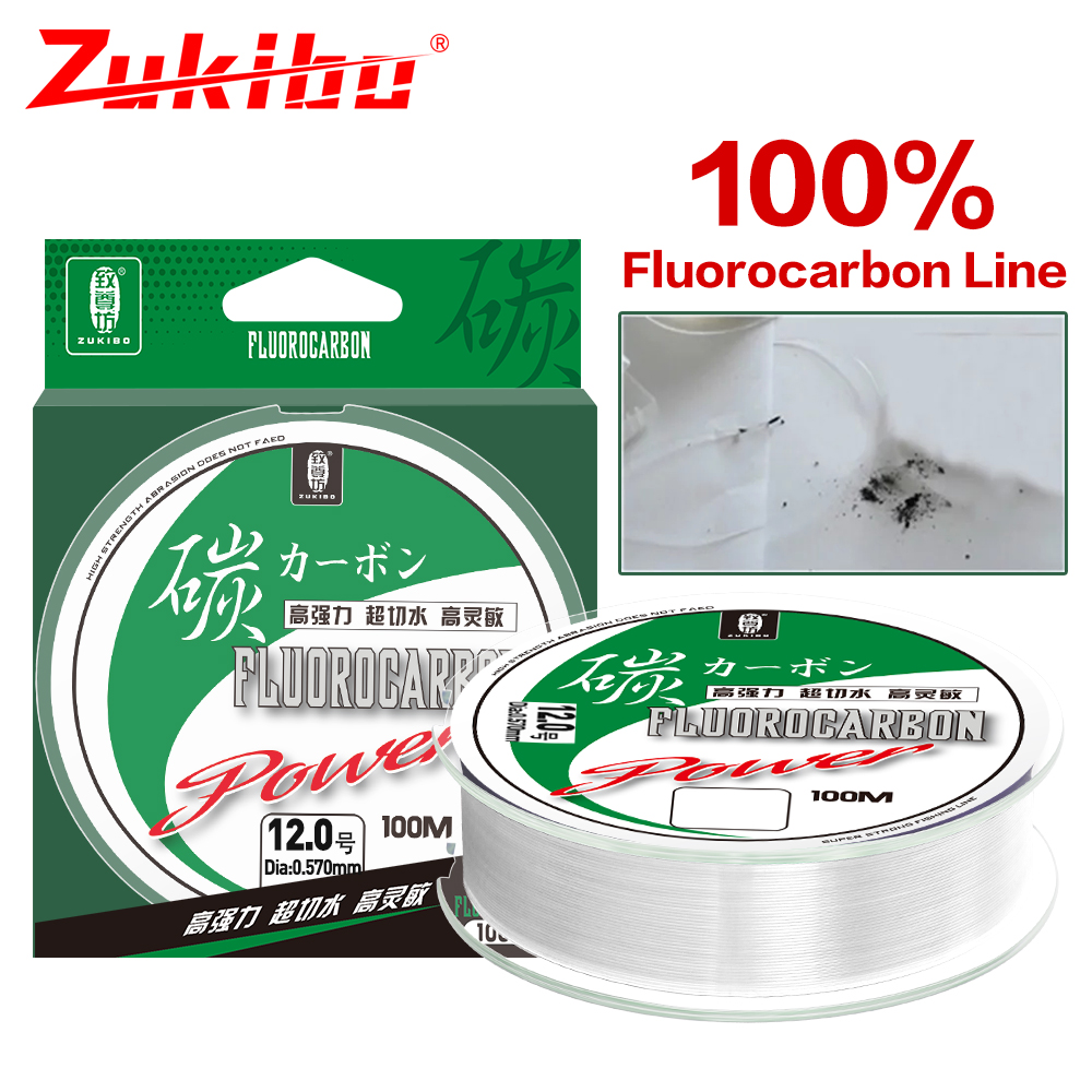 Fluorocarbon Line - ZUKIBO-sedal de pesca de fluorocarbono, superfuerte
